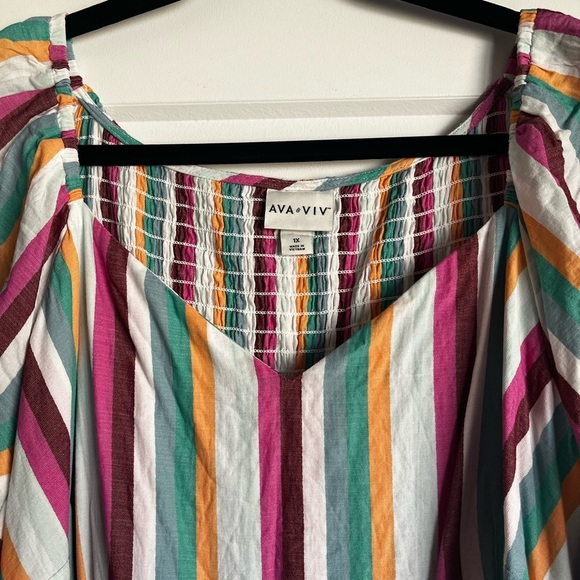 Multicolor Striped Tiered Dress - Picture 3 of 5